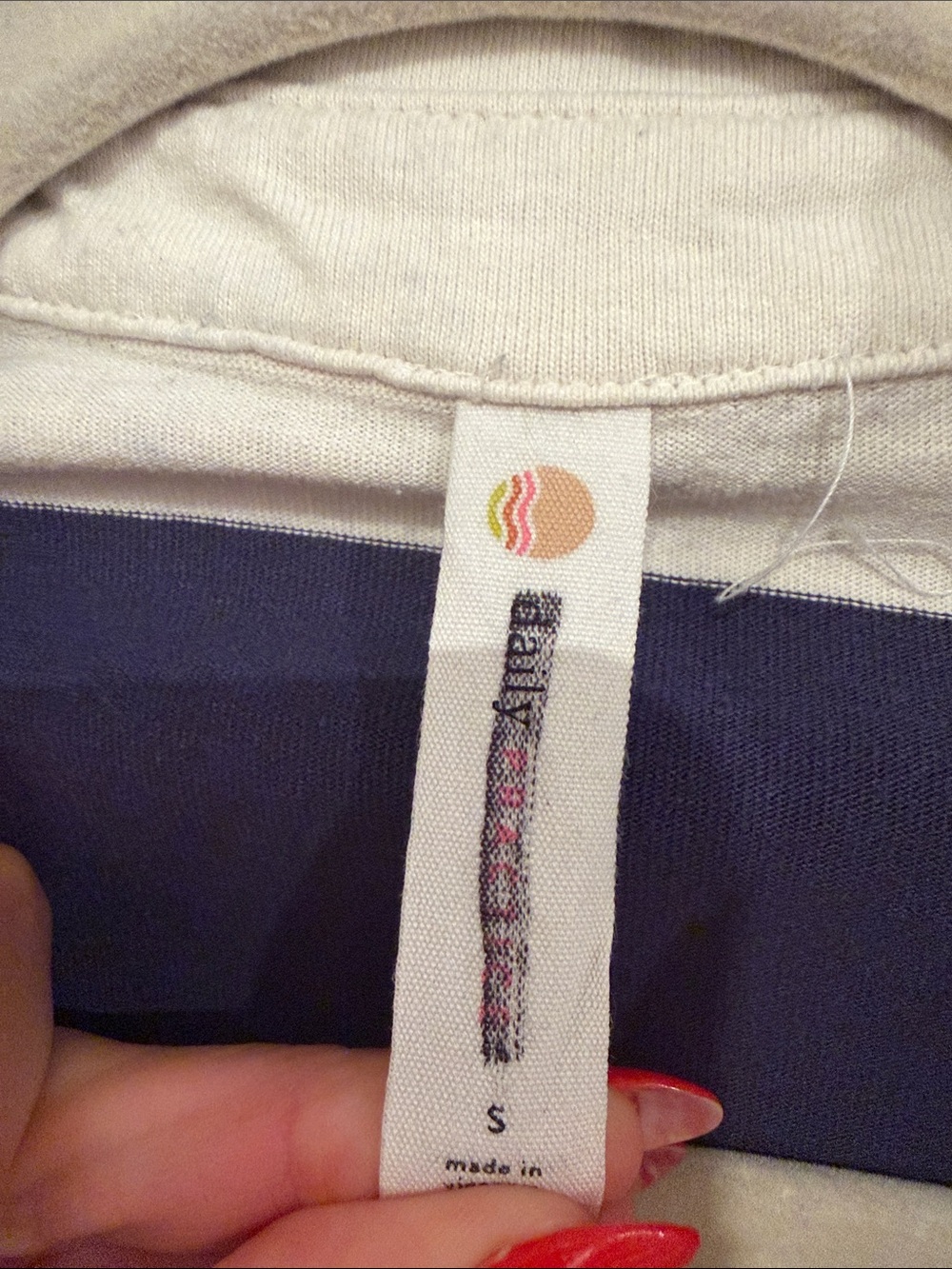 Daily Practice by Anthropologie Short Sleeve Ember Romper Striped Polo Navy - Picture 7 of 9